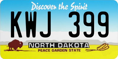 ND license plate KWJ399