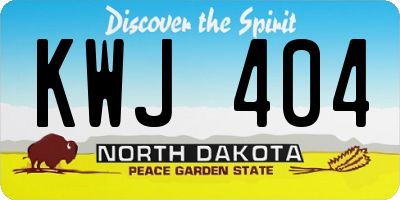 ND license plate KWJ404