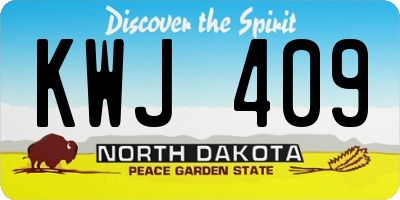ND license plate KWJ409