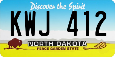 ND license plate KWJ412