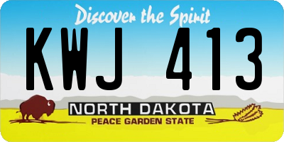 ND license plate KWJ413