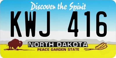 ND license plate KWJ416