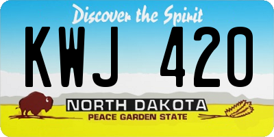 ND license plate KWJ420