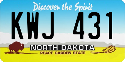 ND license plate KWJ431