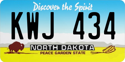 ND license plate KWJ434