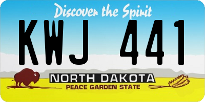ND license plate KWJ441