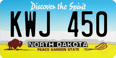 ND license plate KWJ450