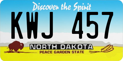 ND license plate KWJ457