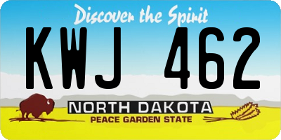 ND license plate KWJ462