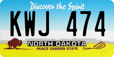 ND license plate KWJ474