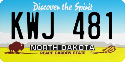 ND license plate KWJ481
