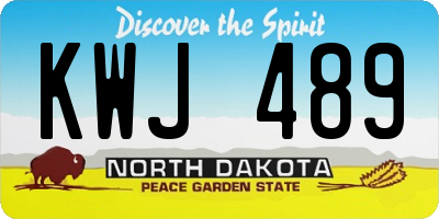 ND license plate KWJ489