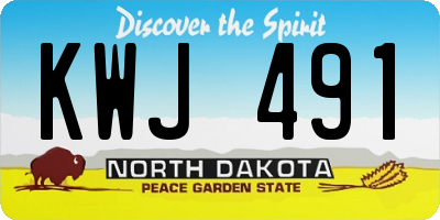 ND license plate KWJ491