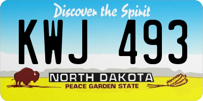 ND license plate KWJ493