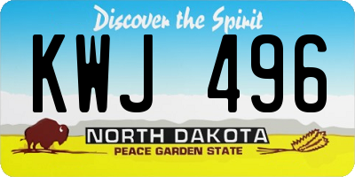 ND license plate KWJ496