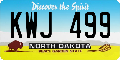 ND license plate KWJ499