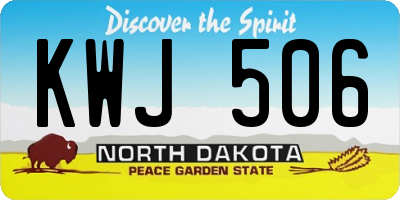 ND license plate KWJ506