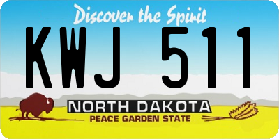 ND license plate KWJ511