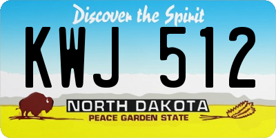 ND license plate KWJ512