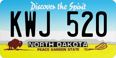 ND license plate KWJ520