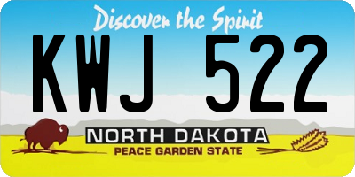 ND license plate KWJ522