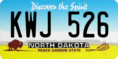 ND license plate KWJ526