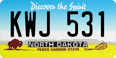 ND license plate KWJ531