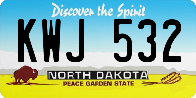 ND license plate KWJ532