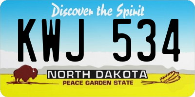 ND license plate KWJ534
