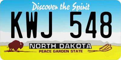 ND license plate KWJ548