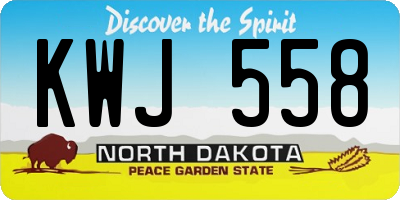 ND license plate KWJ558