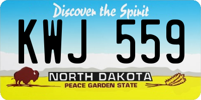 ND license plate KWJ559