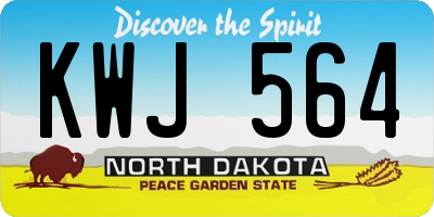ND license plate KWJ564
