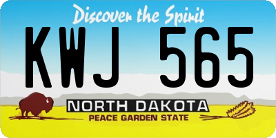 ND license plate KWJ565