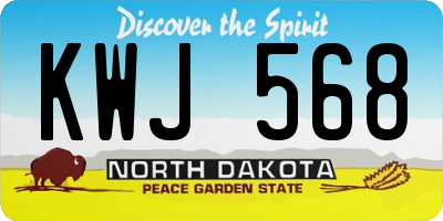 ND license plate KWJ568