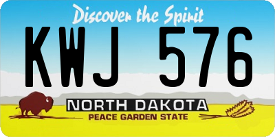 ND license plate KWJ576