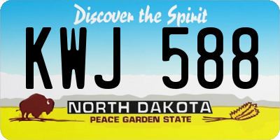 ND license plate KWJ588