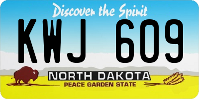 ND license plate KWJ609