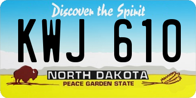 ND license plate KWJ610