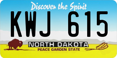 ND license plate KWJ615