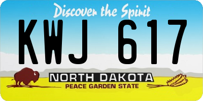 ND license plate KWJ617