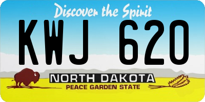 ND license plate KWJ620