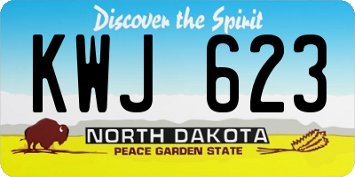 ND license plate KWJ623