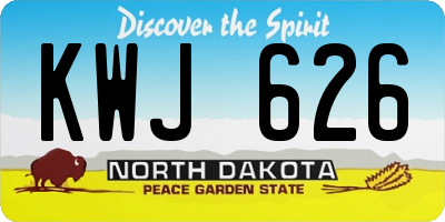 ND license plate KWJ626