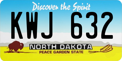 ND license plate KWJ632