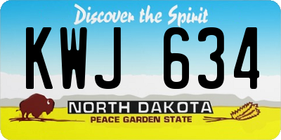 ND license plate KWJ634