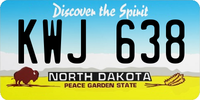 ND license plate KWJ638