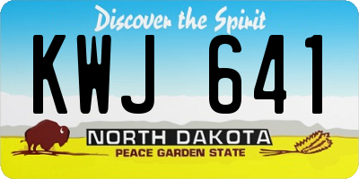 ND license plate KWJ641