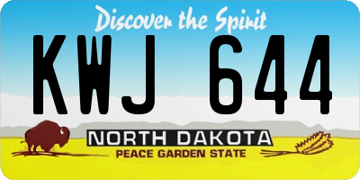 ND license plate KWJ644