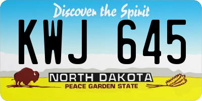 ND license plate KWJ645